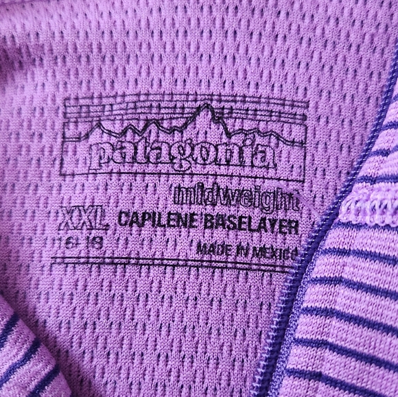Patagonia Purple Capilene Midweight Striped Quarter Zip Baselayer Womens Small - Picture 3 of 4